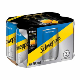 Schweppes Lemonade Soda Mini Can 200ml x 6 cans