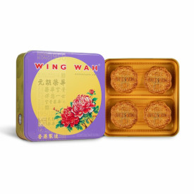 Wing Wah Cake Shop White Lotus Seed Paste Mooncake with Egg Yolk 4 pieces