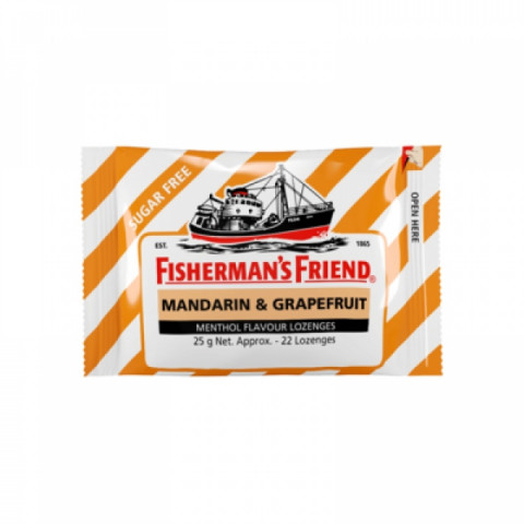 Fishermans Friend Mandarin and Grapefruit Menthol Flavour Lozenges Sugar Free 25g