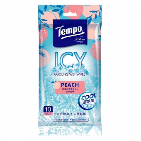 Tempo Wet Wipes Cooling Peach 10 pieces