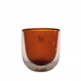 Camel Joy Double Wall Glass Cup 180ml Walnut