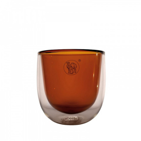 Camel Joy Double Wall Glass Cup 180ml Walnut