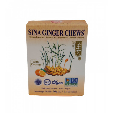 Sina Ginger Chew Orange 60g