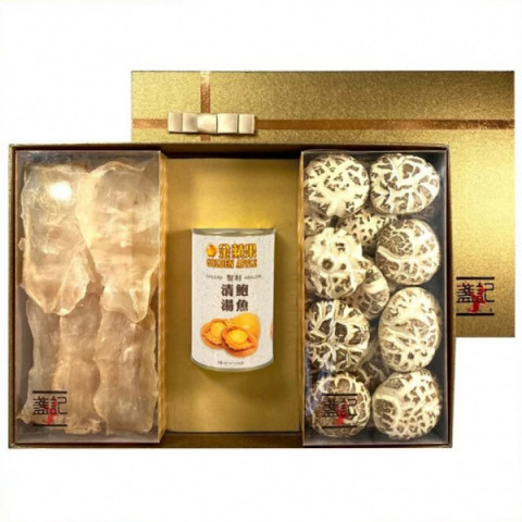 盞記 雜錦海味禮盒 紐西蘭膠、智利金蘋果清湯鮑魚、特選天白花菇
