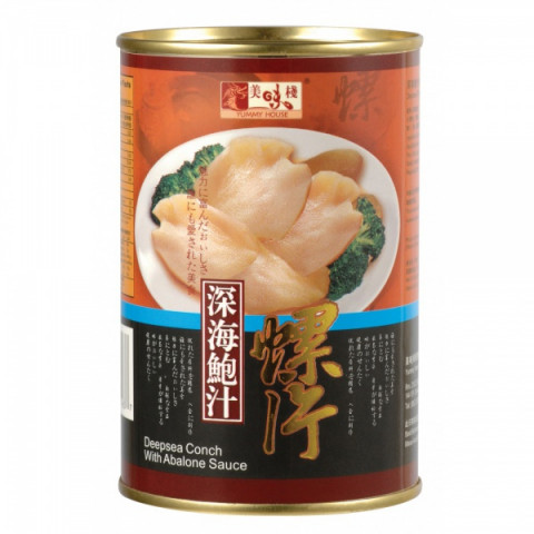 美味桟　巻き貝スライスのアワビソース漬け　缶入　４２５ｇ