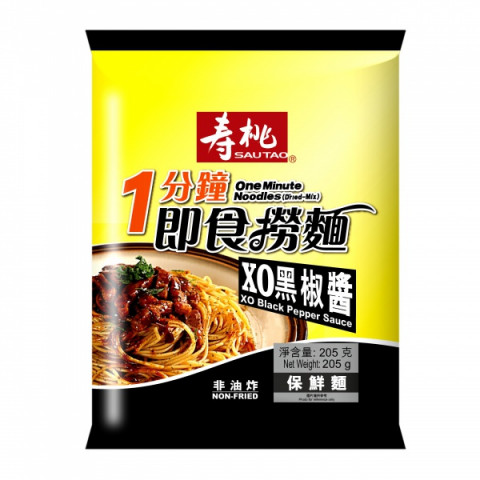 壽桃牌 即食撈麵 XO黑椒醬 205克