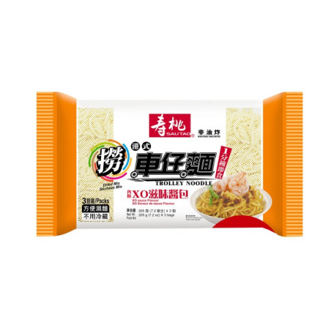 寿桃牌　車仔麺（油麺）　ＸＯ醤　２０５ｇ　×　３玉