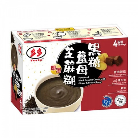 Torto Powdered Black Sesame Cereal with Ginger and Brown Sugar 4 packs