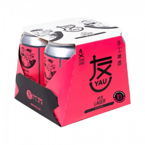 Yau Craft Beer Bor Yau Lager 4.8% 330ml x 4 cans