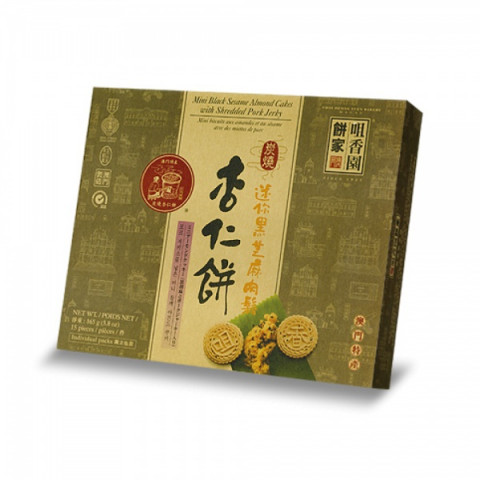 [Pre-order]Choi Heong Yuen Bakery Macau Mini Black Sesame Almond Cakes with Shredded Pork Jerky 165g