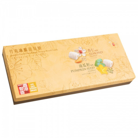 竹苑　龍髭糖（ドラゴンキャンディー）　アーモンドとカボチャの種フィリング　１８枚